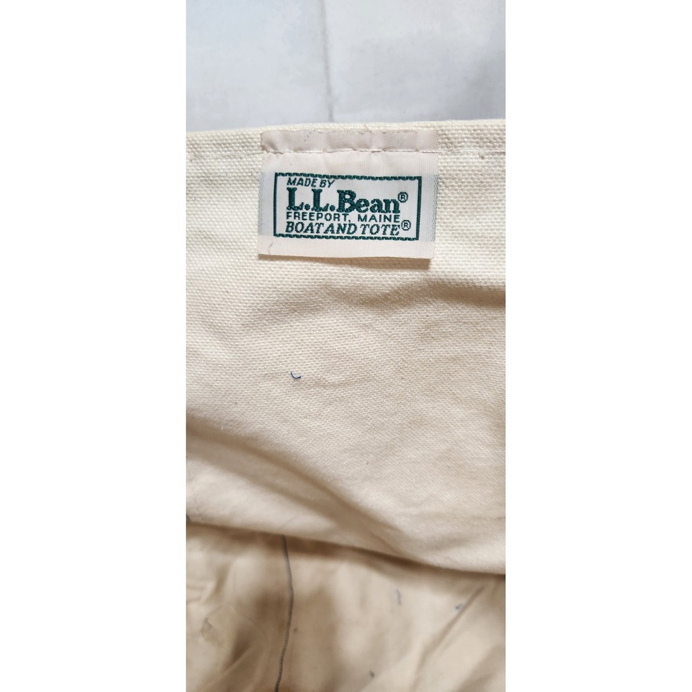 LL Bean Boat &Tote Canvas Bag Pink Zoe Monogram Large Made in USA SOME STAINING - Picture 3 of 9